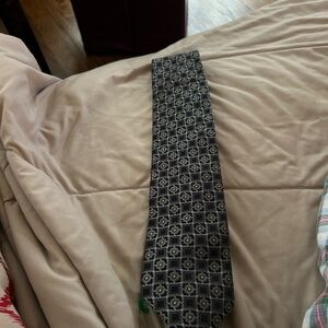 John W. Nordstrom Black Geometric Pattern Silk Tie